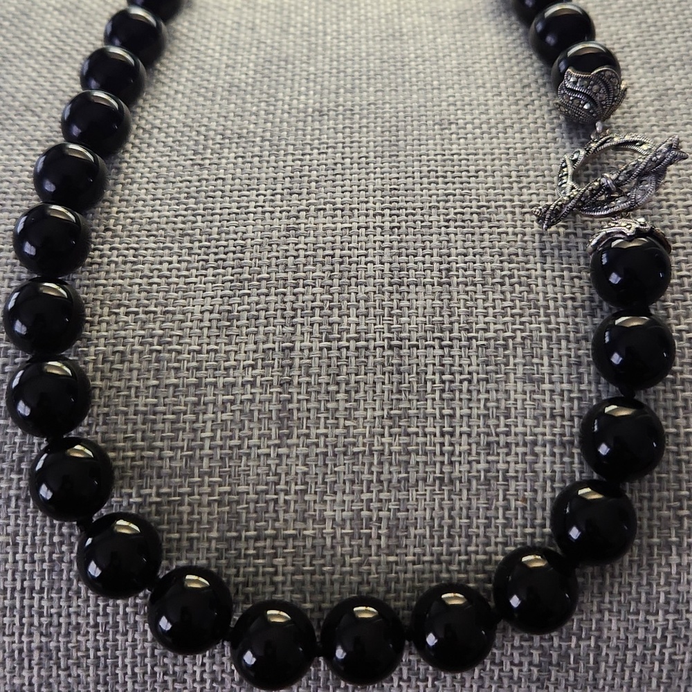 Black Onyx Bead Necklace